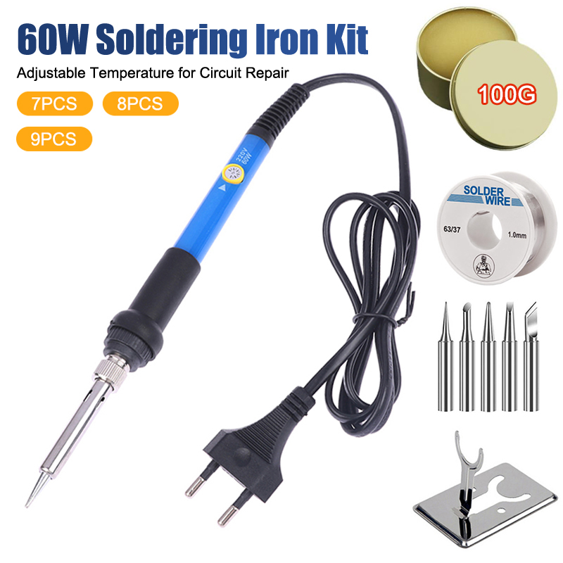 Soldering Iron Kit - Adjustable Temperature 220V 60W Soldering Iron