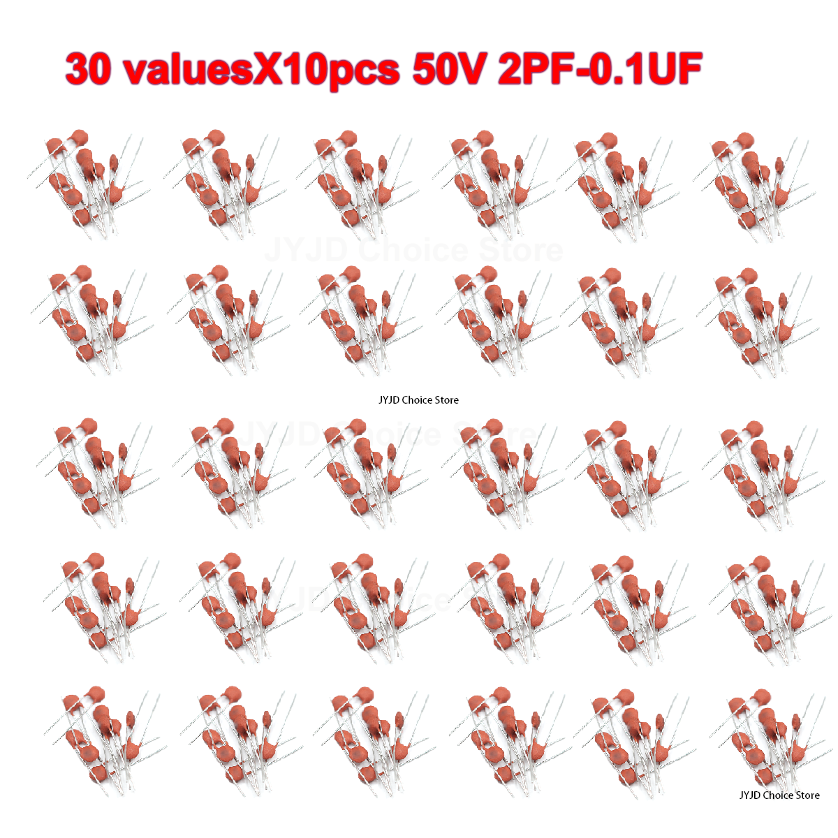 Capacitor Kit Assortment - 300pcs/lot 50V 2PF-0.1UF 30 valuesX10pcs ceramic