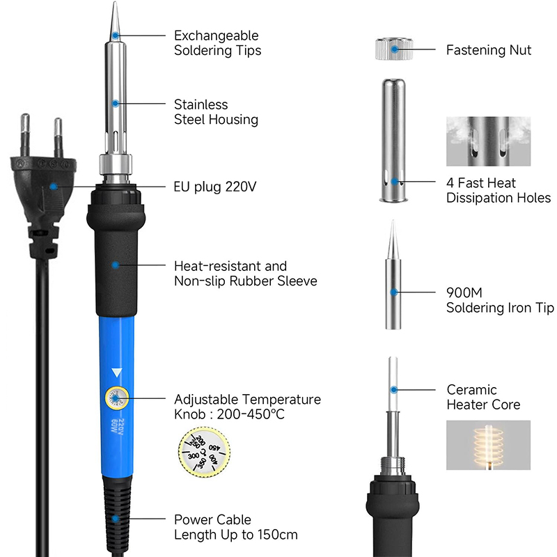 Adjustable Temperature 220V 60 - огляд і ціна Soldering Iron Kit