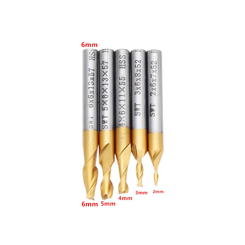 5Pcs 2 Flute End Milling Cutte - огляд і ціна Diy Cnc Router Electronics