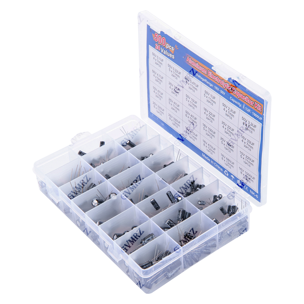 500PCS/lot 16-50V mix Electrol - огляд і ціна Capacitor Kit Assortment