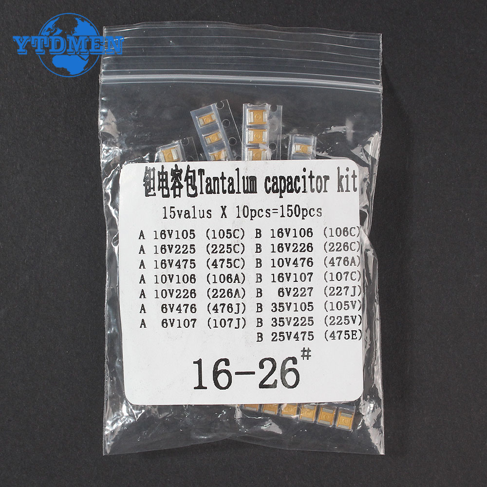 150PCS SMD Tantalum Capacitor  - огляд і ціна Capacitor Kit Assortment