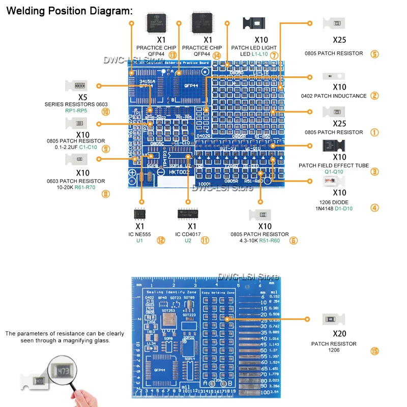 SMD/SMT Components Soldering P - огляд і ціна Diy Electronics Com