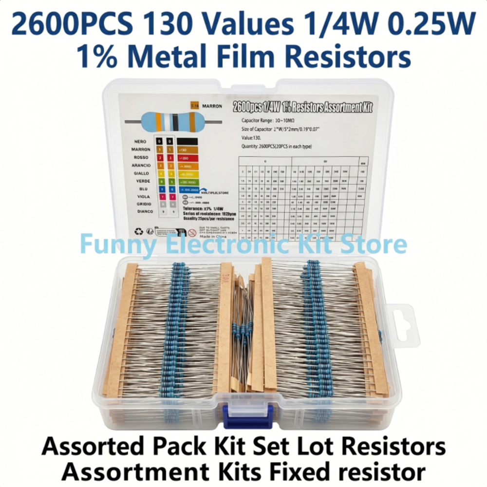 2600pcs Metal Film Resistors A - огляд і ціна Diy Electronics Com