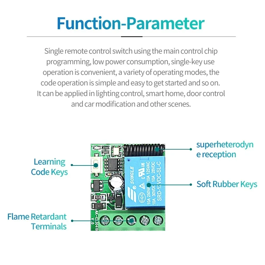 DC 12V Remote Control Smart Sw - огляд і ціна Rf 433Mhz Module