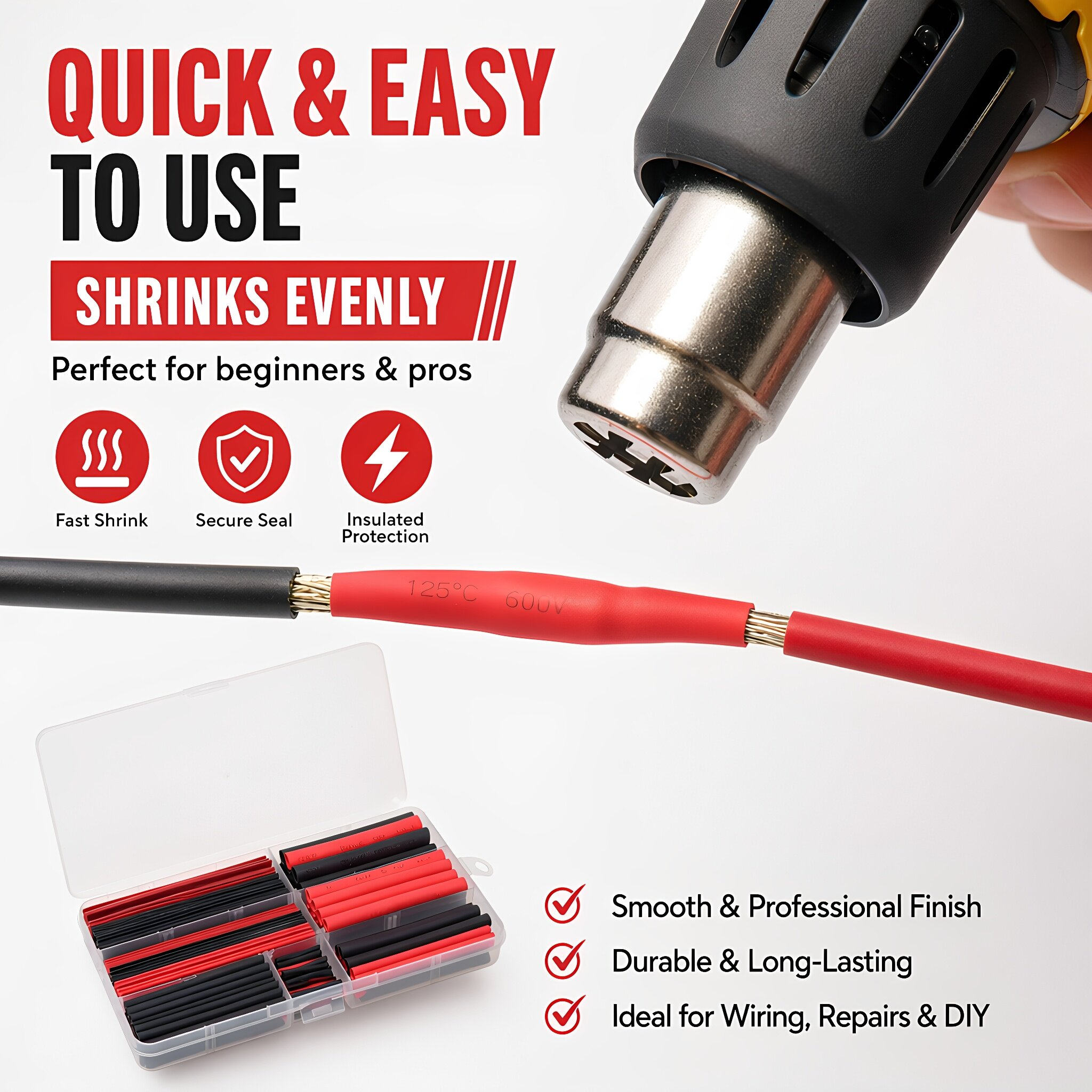300Pcs Heat Shrink Tubing Kit  - огляд і ціна Heat Shrink Tubing